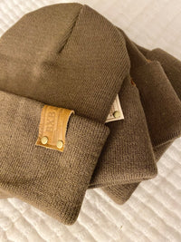 BXB Soft Knit Winter Hat with Leather Logo