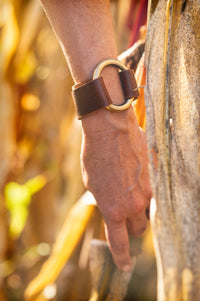 Minimalist Leather Wrap Bracelet with Ring