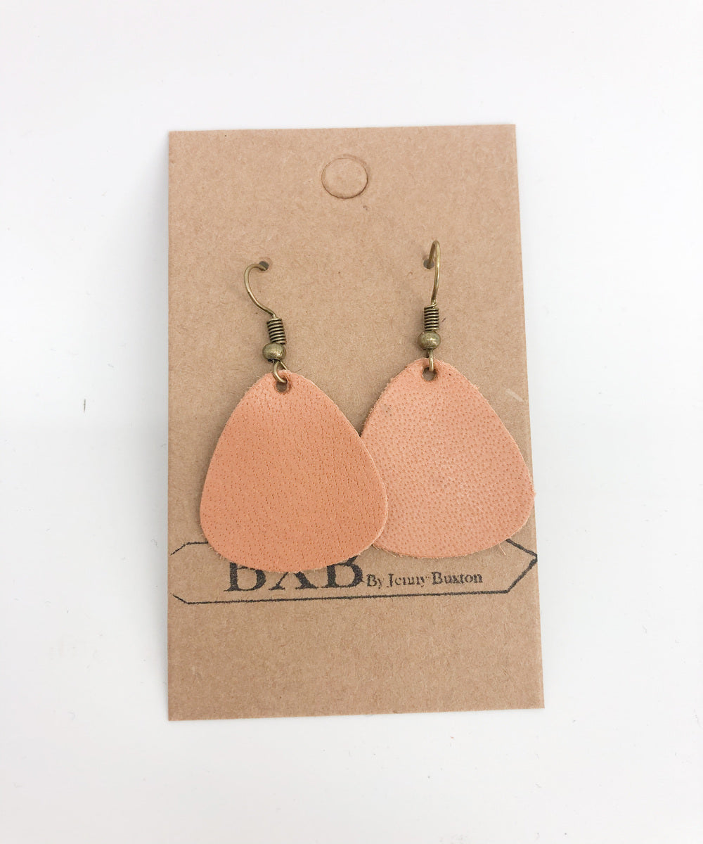 Tear Drop Leather Earring