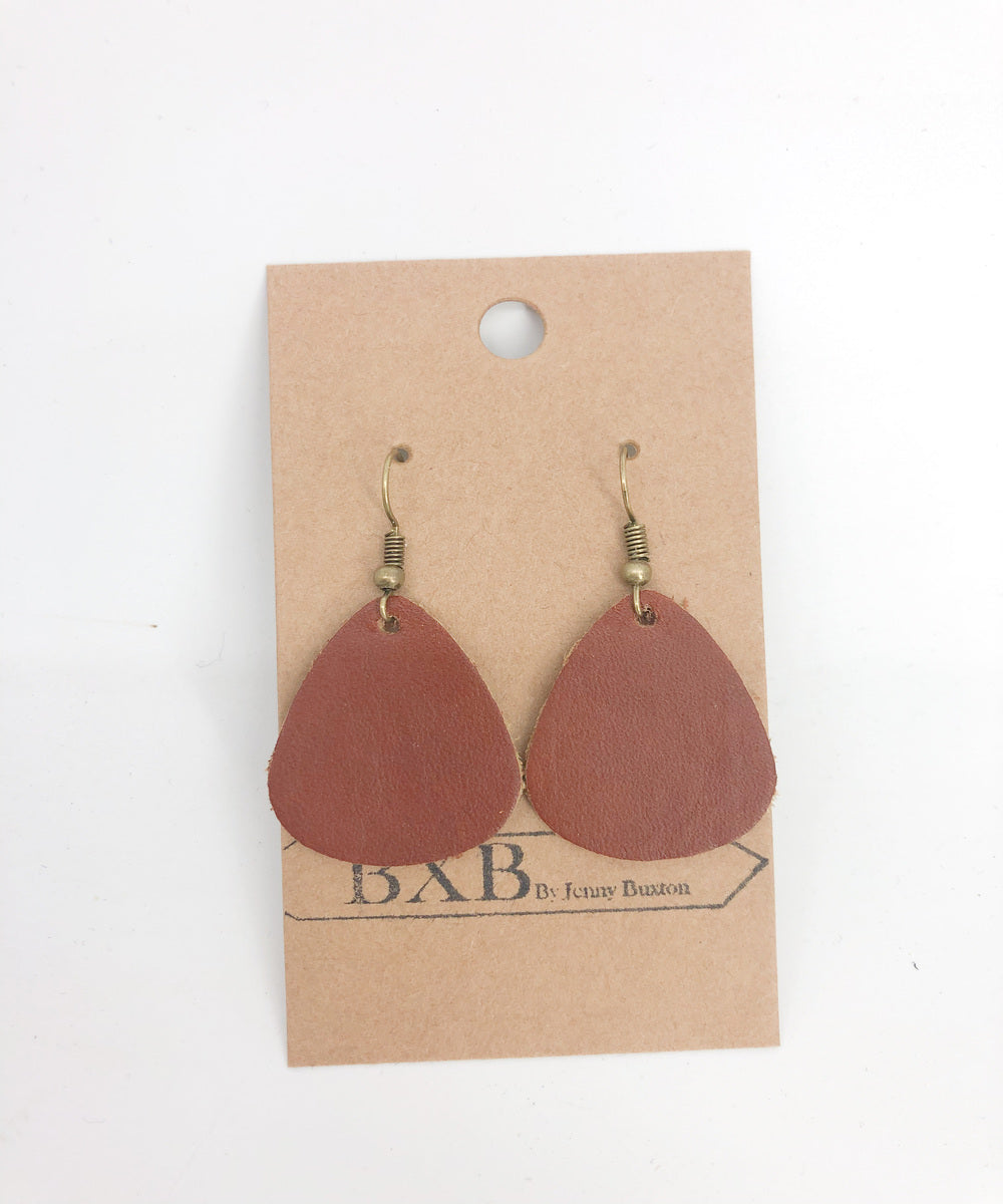 Tear Drop Leather Earring