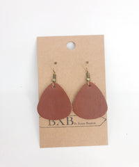 Tear Drop Leather Earring