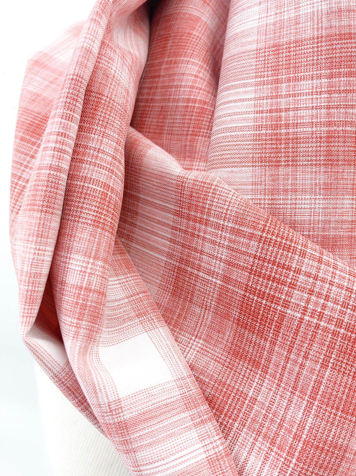 Salmon Plaid Eternity Scarf with a Leather Cuff