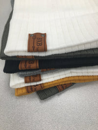 BXB Soft Knit Winter Hat with Leather Logo