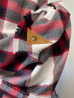 Scarlet plaid blanket scarf