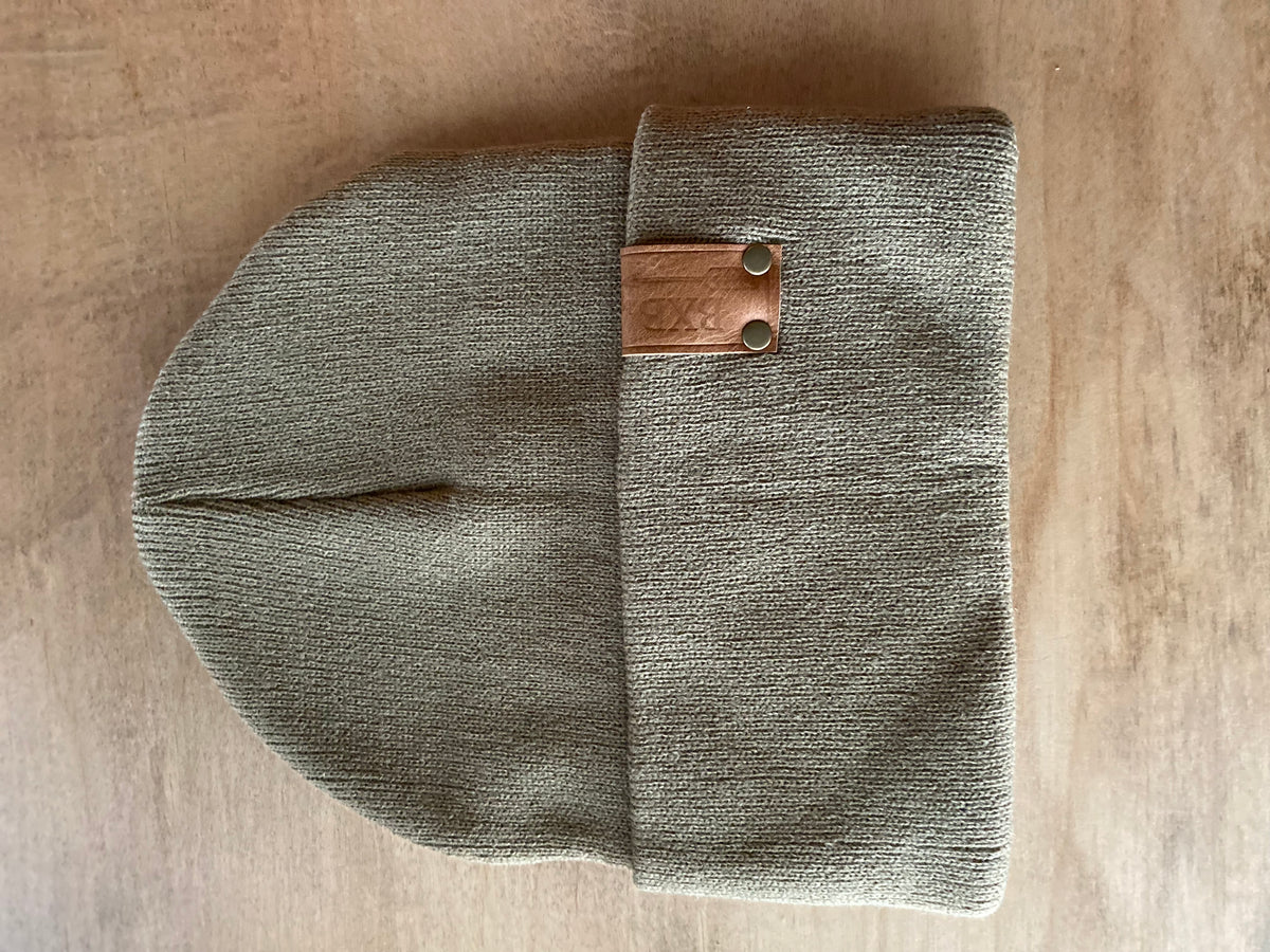 BXB Soft Knit Winter Hat with Leather Logo