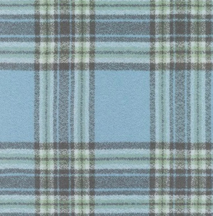 Plaid Blanket Scarf with Leather Detail