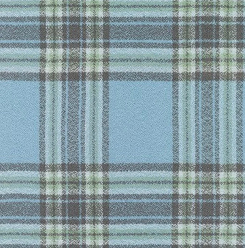 Plaid Blanket Scarf with Leather Detail