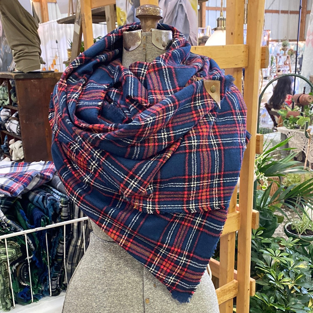 Navy best sale plaid blanket