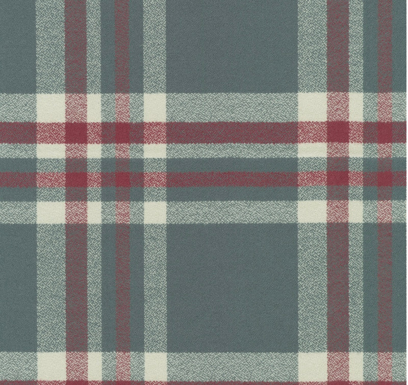 Plaid Blanket Scarf with Leather Detail