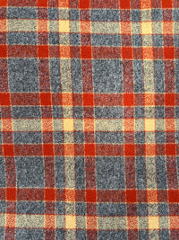 Plaid Blanket Scarf with Leather Detail