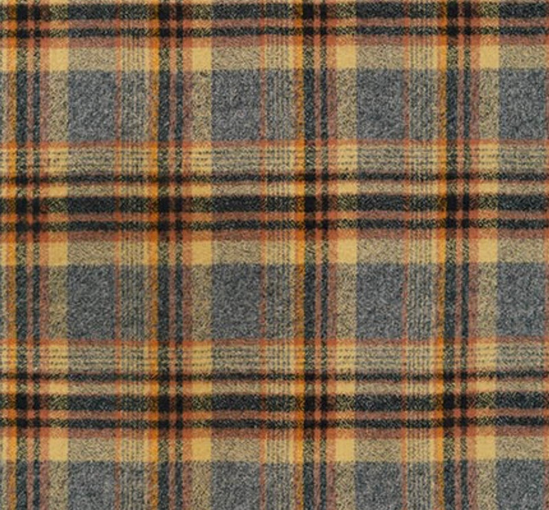 Plaid Blanket Scarf with Leather Detail
