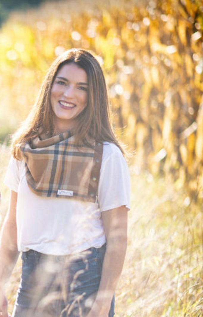 Fall Multi Snap Scarf with Leather Snaps