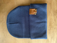 BXB Soft Knit Winter Hat with Leather Logo