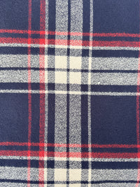 Plaid Blanket Scarf with Leather Detail