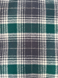 Plaid Blanket Scarf with Leather Detail