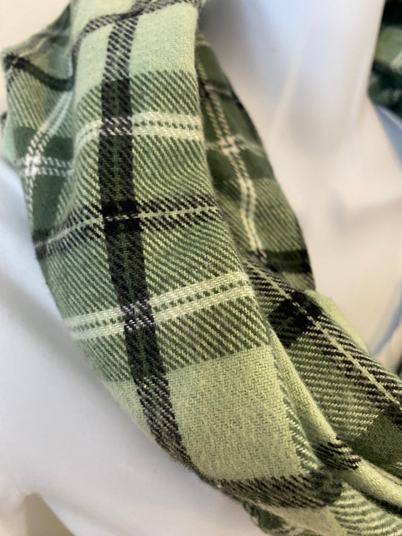 Hunter & Sage Plaid Eternity Scarf with a Leather Cuff