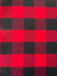 Plaid Blanket Scarf with Leather Detail
