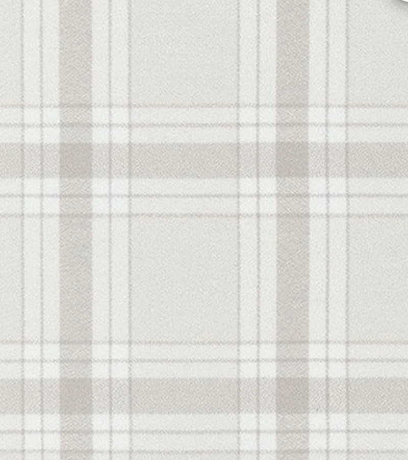 Plaid Blanket Scarf with Leather Detail