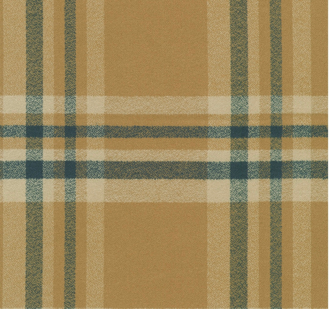 Plaid Blanket Scarf with Leather Detail