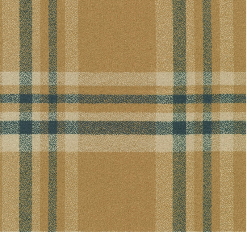 Plaid Blanket Scarf with Leather Detail