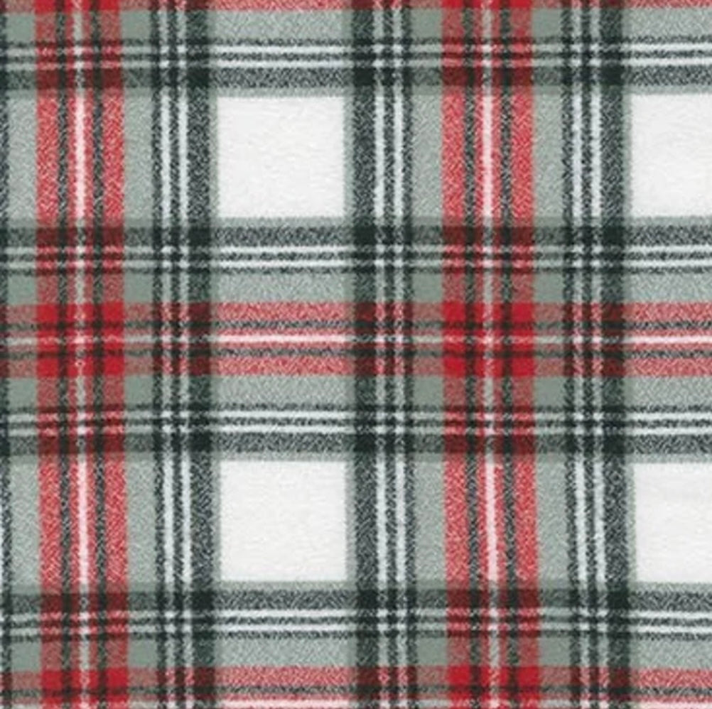 Plaid Blanket Scarf with Leather Detail