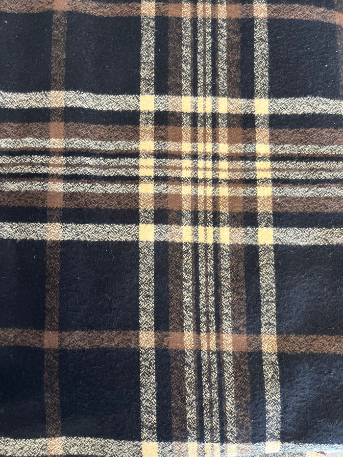 Designers Classic Plaid Blanket Scarf with Leather Detail