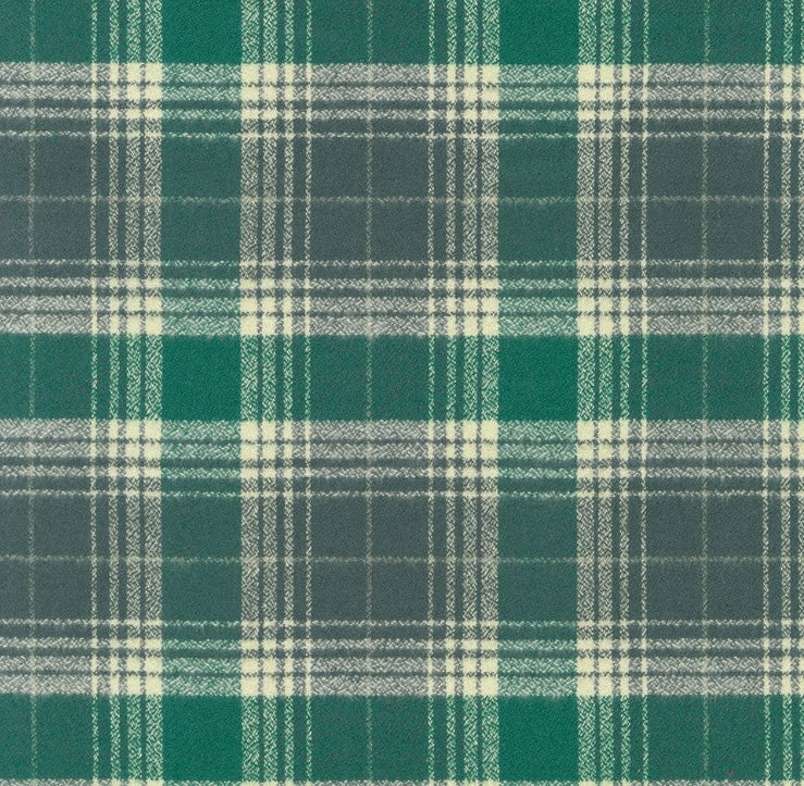 Evergreen Plaid Eternity Scarf with a Leather Cuff