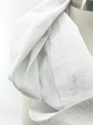 White Seersucker Eternity Scarf with a Leather Cuff
