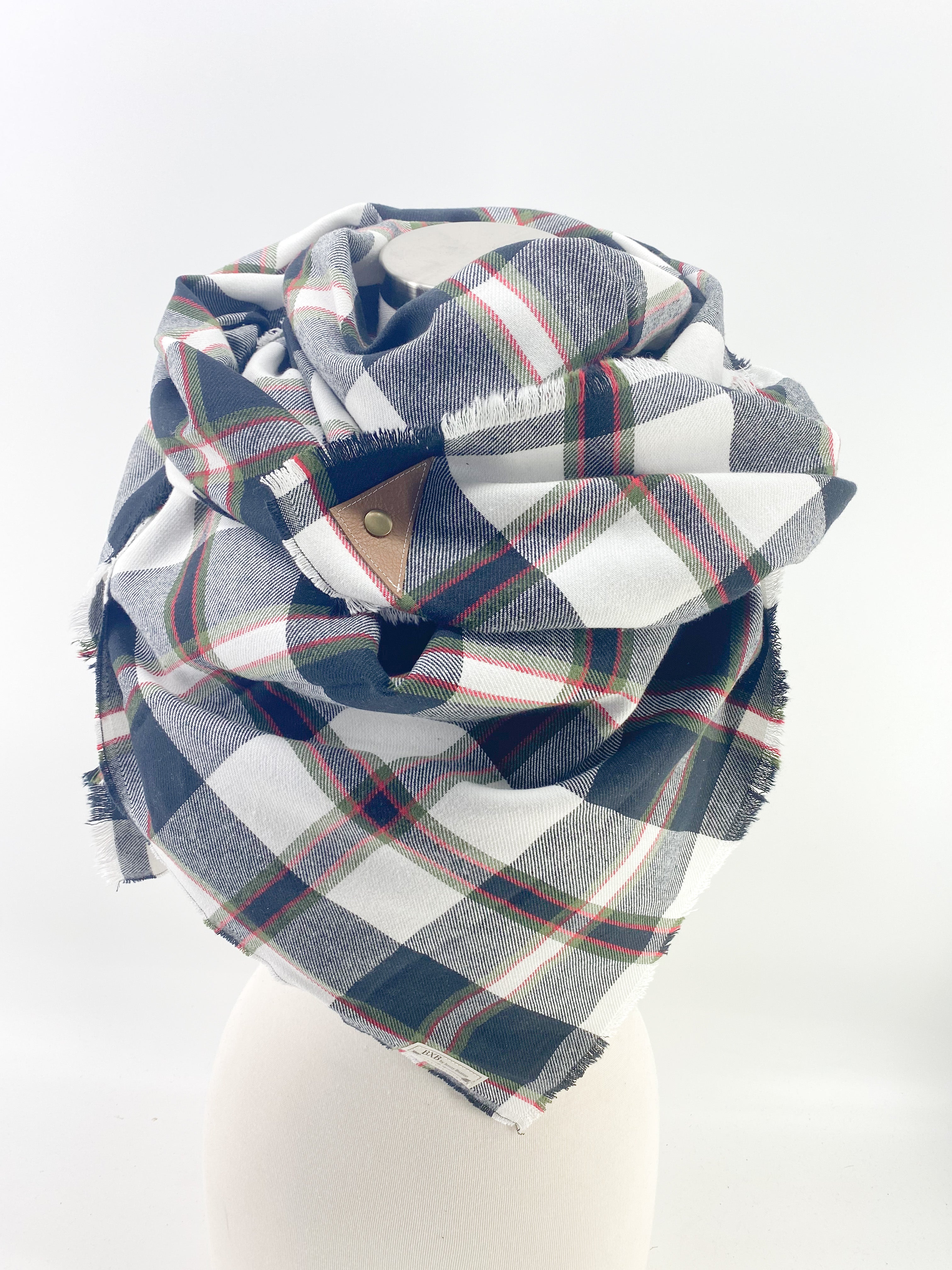 Gray and online red plaid scarf