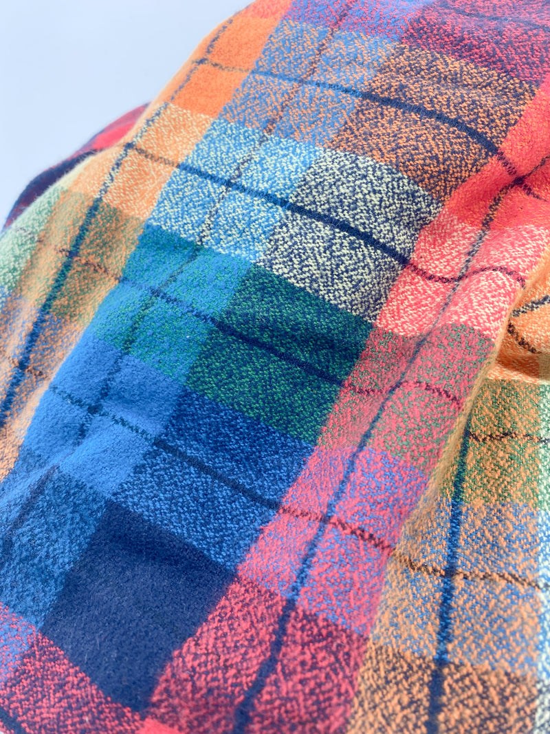 Over the Rainbow Plaid Eternity Scarf with a Leather Cuff