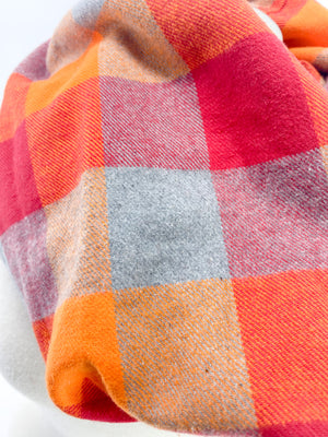 Bright Mornings Plaid Eternity Scarf with a Leather Cuff