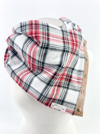 Winter in the Country Plaid Multi Snap Scarf with Leather Snaps