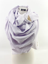 Orchid Gauze Blanket Scarf with Leather Detail