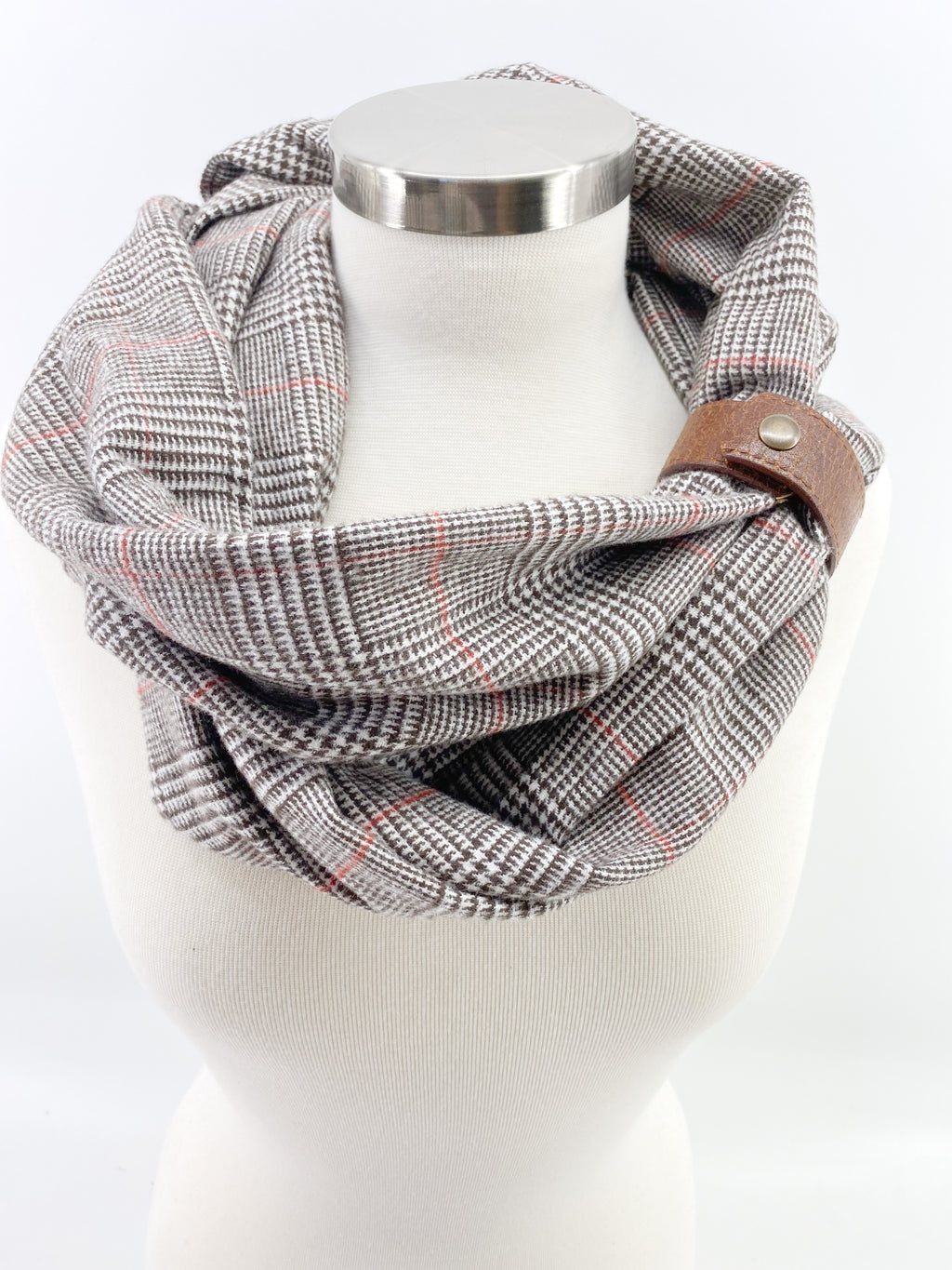 The Nance Eternity Scarf with a Leather Cuff