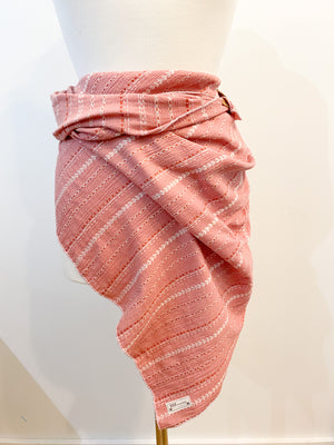Athena Mauve Gauze Blanket Scarf with Leather Detail