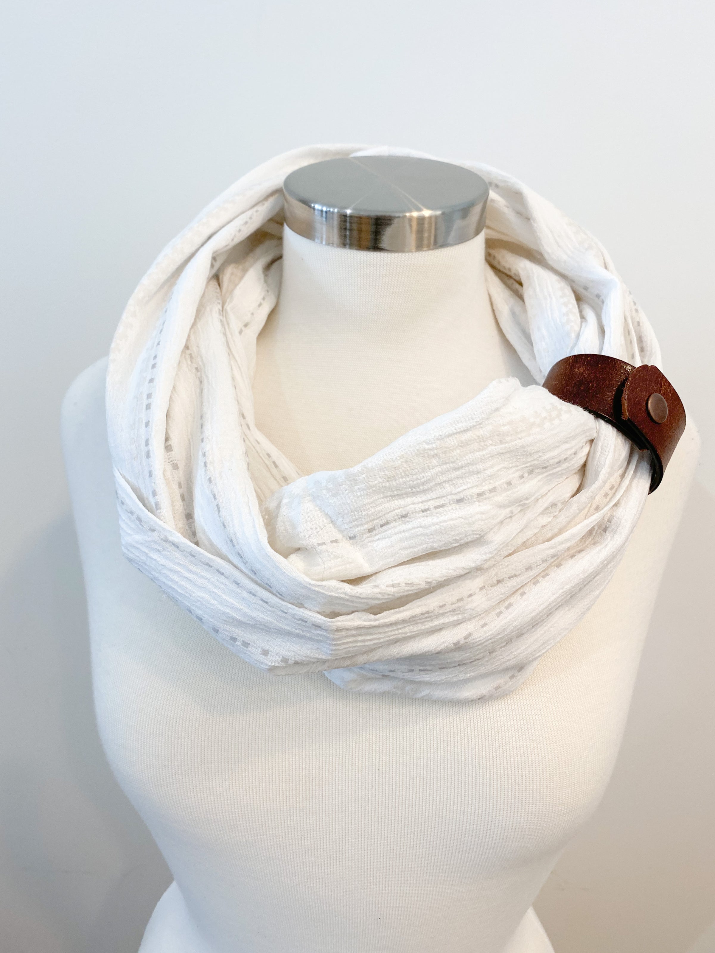Small Loop Scarf White Loop Scarf