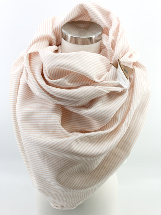 Sunshine Stripe Blanket Scarf with Leather Detail