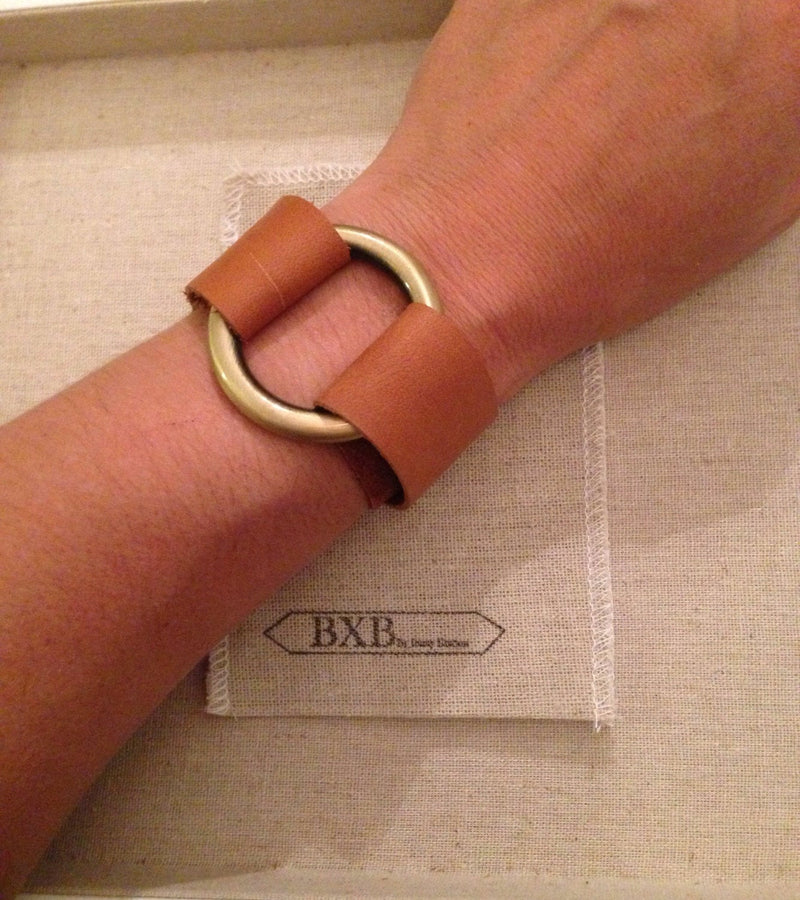 Minimalist Leather Wrap Bracelet with Ring