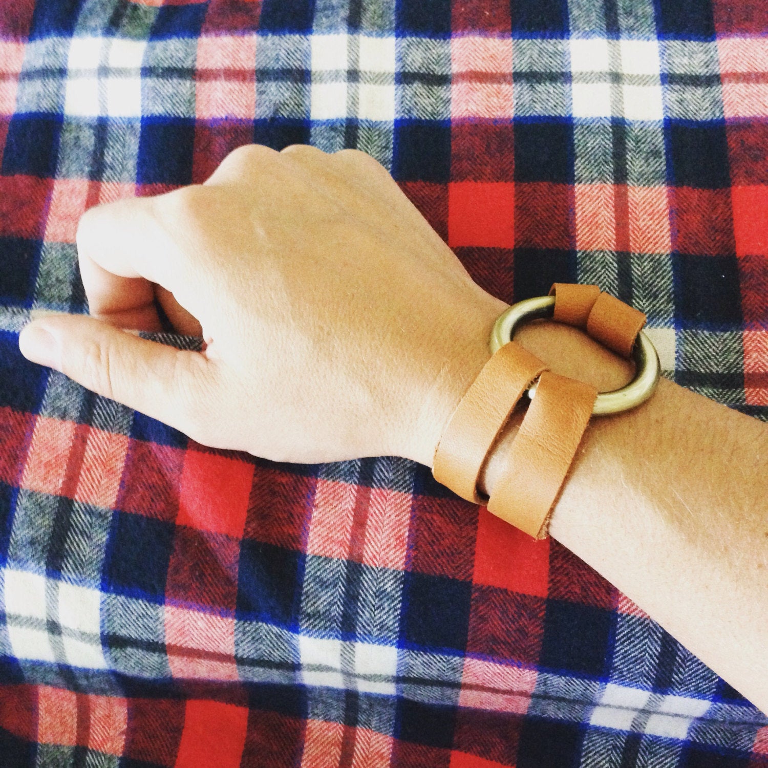 Triple Leather Wrap Bracelet with Clip