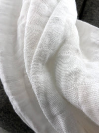 White Gauze Eternity Scarf with a Leather Cuff